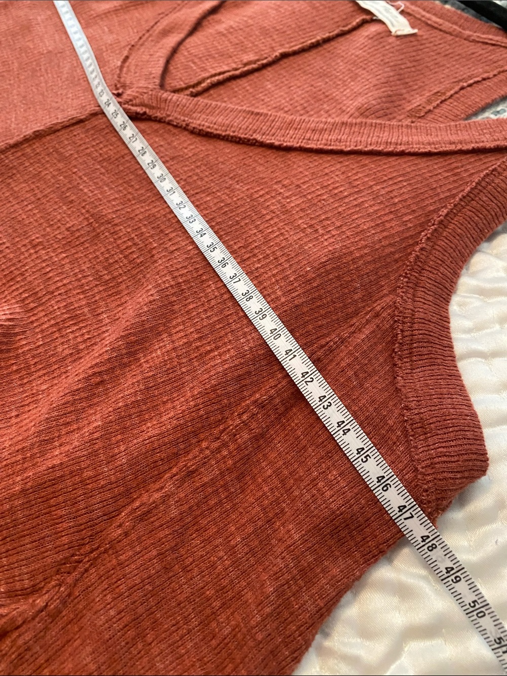 We The Free Rust Ribbed V-Neck Flowy Tank - Picture 4 of 6